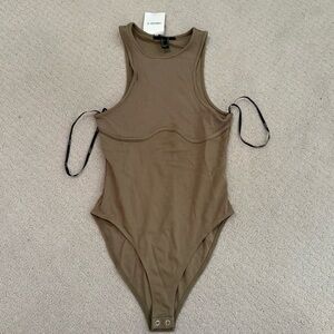 Forever 21 Tan Ribbed Bodysuit